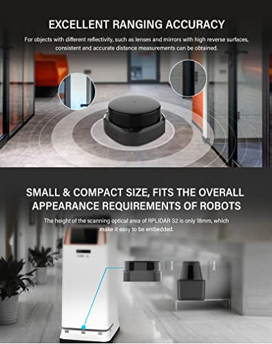RPLIDAR S2M1 2D scanner lidar pour évitement obstacles robot mobile extérieur