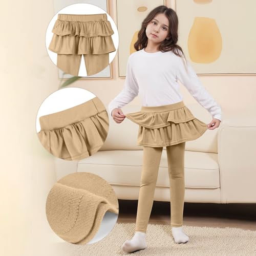 Girls Leggings Ruffle Skirt School Uniform Pants Relaxed Fit Cute Pants Kids Stretch Warm Preppy Leggings 3-14 Years2