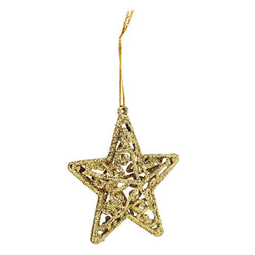 Juvale XDCMS 3D Glitter Gold Star Christmas Tree Ornaments thumb #3