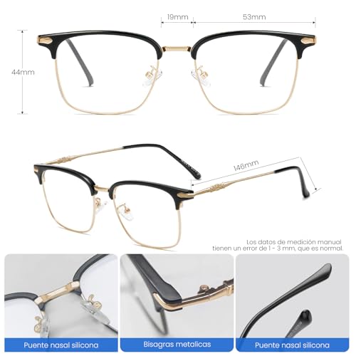 La mejor selección de Lentes Dorados Hombre para comprar hoy. 21 Imagen adicional