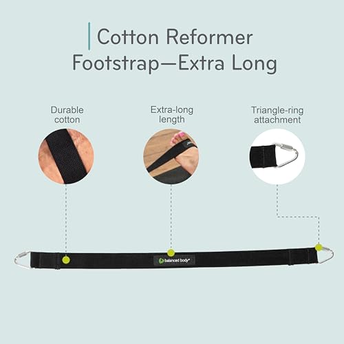 Image of Balanced Body Metro IQ Reformer Foot Strap, Cotton Pilates Machine Attachment, Shoe or Foot Holder, Extra Long, 30.5 Inches