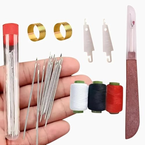Big Eye Steel Sewing Needles Kit,2026 New Stainless Steel Needles for Hand Sewing,37pcs Big Eye Steel Needles Set, Portable DIY Hand Made Craft Set,for Handcraft Lovers (34Pcs2)