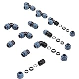 Verdone PE-Rohr Verbinder Set L für 25mm Rohre - 3x T-Stück, 3x Winkel 90°, 2x Gerade Verbinder, 3x Stopfen - Schraubverbinder für Bewässerungssysteme, Gartenanlagen - PN10