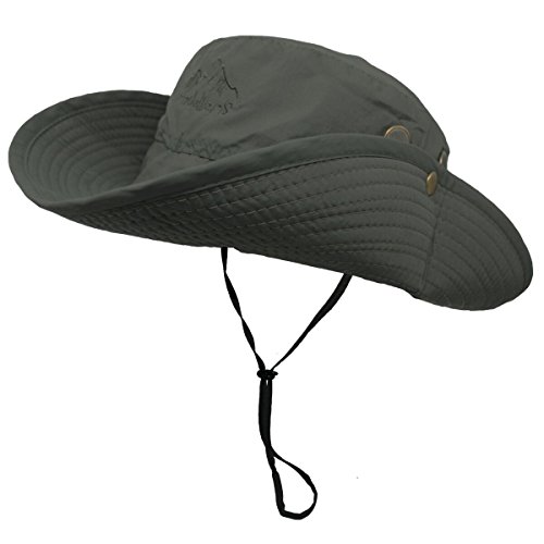 OMECHY Waterproof Outdoor Bucket Mesh Hat Summer UV Protection Sun Cap Boonie Fishing Camouflage Hat,Army Green