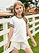 Haloumoning Girls Short Sleeve T Shirts Kids Summer Crewneck Color Block Tops Fashion Tees 5-14 Years White