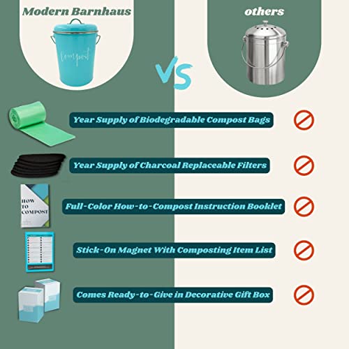 Compost Tumbler, Kitchen Compost Bin Countertop, Indoor Compost Bin Kitchen, Compost Bucket Kitchen, Compost Bins, Compost Caddy, Counter Food Composter For Kitchen, Dark Gray Charcoal Compost Keeper #TOP5