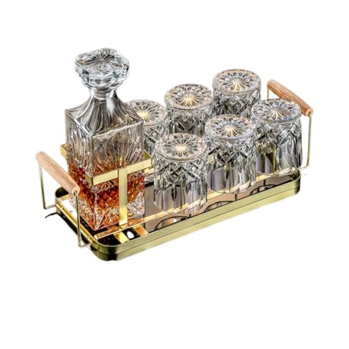 AURA LIVING Customised Decanter Gift Set with Plate-whiskey decanter with gift box-crystal liquor decanter set for whiskey