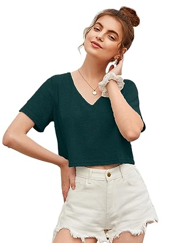 Image of Zilcon Bricks Womens Fashion Crop top for Woman Casual Short Sleeve Shirts for Woman | Women Fashion | Formal Shirts for Women