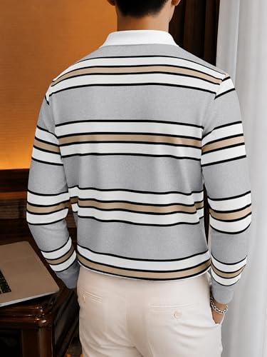 Image of Noble Monk Men's Polycotton Regular Fit Full Sleeves Polo T-Shirt