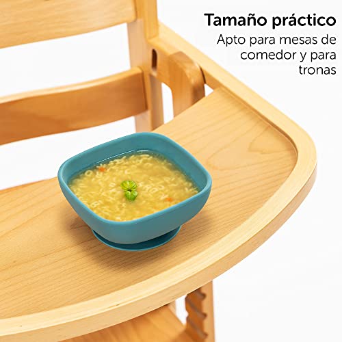 Miniatura 4 de Miamia Cuenco Silicona - 2 Ud. Babybowl - Bol Bebe Ventosa - Cuenco Antivuelco Bebe - Pack Vajilla Bebé - Petrol, Gris