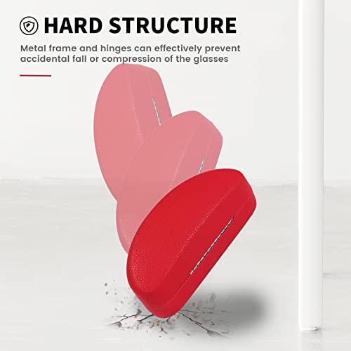 molshine Hard Shell Sunglasses Case,PU Leather Classic Large Glasses Case for Women Men Lady