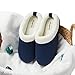 Dearfoams Women's Olive Memory Foam Sweatshirt Clog Slipper, Navy, Large