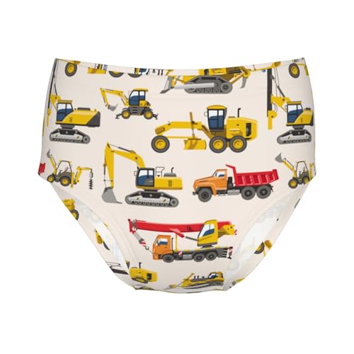 Excavator Construction Car Girls' Underwear Soft Cotton Little Girls Panties Comfort Briefs