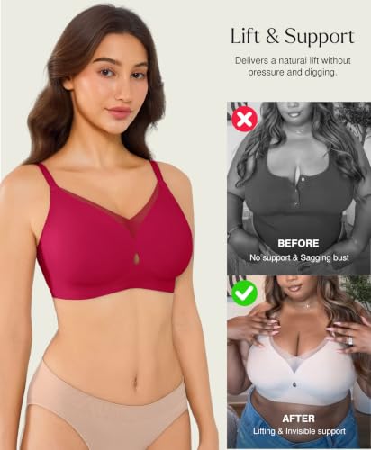 Image of Popilush Womens Wireless Push Up Bra Comfortable Supportive Everyday Bra