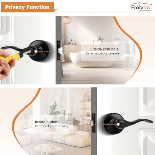 Boutons de porte classiques réversibles sans clés Probrico lot de 4