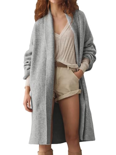 Image of Saodimallsu Womens Long Cardigan Sweaters Chunky Open Front Oversized Slouchy Knit Fall Trendy Coatigan Jackets
