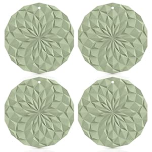 ME.FAN Silicone Trivet Mats - 4 Pack Pot Holders - 7.4'' Thickened Hot Pads for Hot pots, Pans and Dishes, Heat Resistant Silicone Trivet for Table and Counter Top Desert Sage MEFAN Silicone Trivet Mats 4 Pack Pot Holders 74 Thickened Hot Pads for Hot pots Pans and Dishes Heat Resistant Silicone Trivet for Table and Counter Top Desert Sage