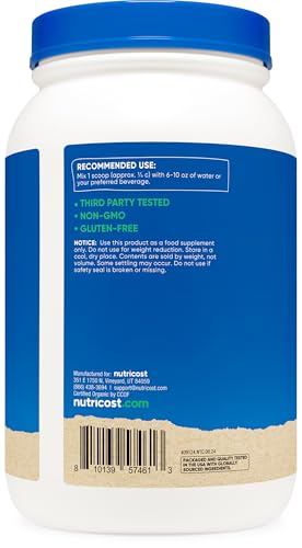Foto de Nutricost Batido en polvo orgánico vegano (mantequilla de maní de chocolate) – Certificado USDA orgánico y sin gluten (imagen 5)