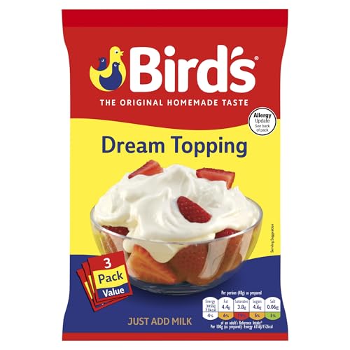 Bird's 452700 Dream Topping Sachet 3x36g, Aluminium, White