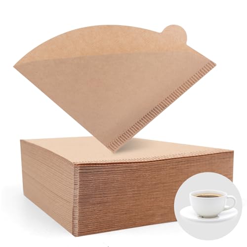 ZHIYE 100PCS Coffee Filter Disposable Unbleached Cone Filter Papers Size 01 for Coffee Dripper & Pour Over Coffee Maker 1-2 Cups