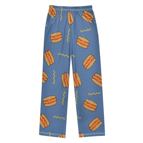 Cheese Hot Dog Boys Pants Boys Athletic Pants Long Pant for Boywith Pockets Wide-Leg Size 6-14Y2