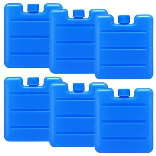 LIUYIDM 6 Pièces Bloc Glace pour Glaciere 8 × 7,3 × 2 CM Pain de Glace pour Glacière 70 ML Accumulateur de Froid Réutilisable Bloc Froid Ice Pack Voyages...