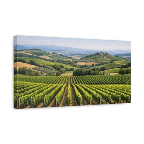 Toile nature de vignobles verts pour créer une ambiance relaxante dans votre salon moderne