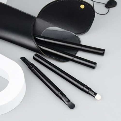 Alide Pincel retráctil de doble punta para sombras de ojos, pincel de maquillaje de viaje, cerdas suaves, aplicador de sombras de ojos, herramienta para difuminar y sombrear los ojos. - imagen 5