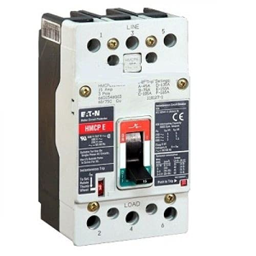 New Cutler-Hammer HMCPE015E0C Circuit Breaker 3 Pole 15A 480V HMCPE