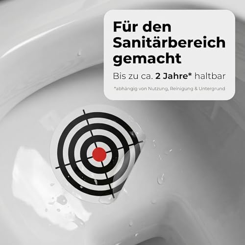 Toiletten-Aufkleber Sets aus 5 verschiedenen Designs, Lustige WC-Zielscheibe und Motivsticker, Selbstklebende Toilettendekoration (5 x Bullseye)