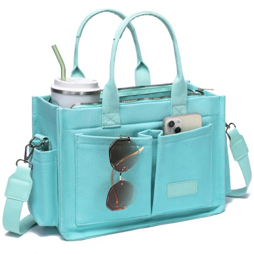 Image of ZHMO Canvas Tote Bag for Women,Women's Bags Crossbody Bags Work Laptop Tote Bag Large Handbags Purse for Travel Nurse Teacher