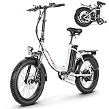 ANCHEER Klapprad E-Bike, 20"*3.0 Elektrofahrrad mit 36V 10.2Ah Lithium-Akku für Lange Reichweite bis 100KM, 250W Motor, 7 Gang für Herren Damen