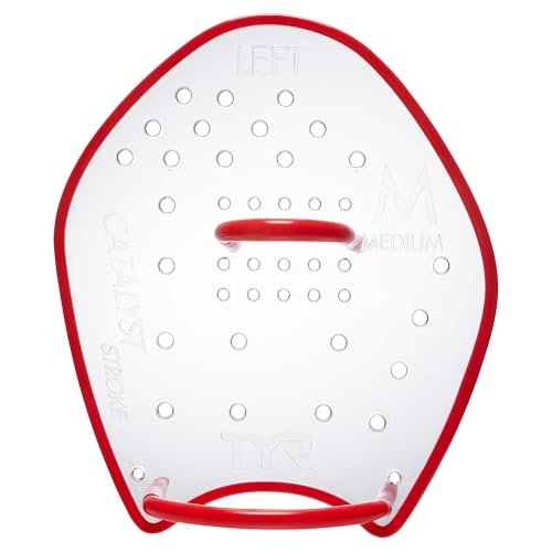 Image of TYR Catalyst Stroke Swim Paddles - Competitive Swimming Technique Equipment | Natural Palm Fitting | Durable K-Resin Construction | Stroke Technique & Power Building | Gridded Multi-Angle Silicone Straps