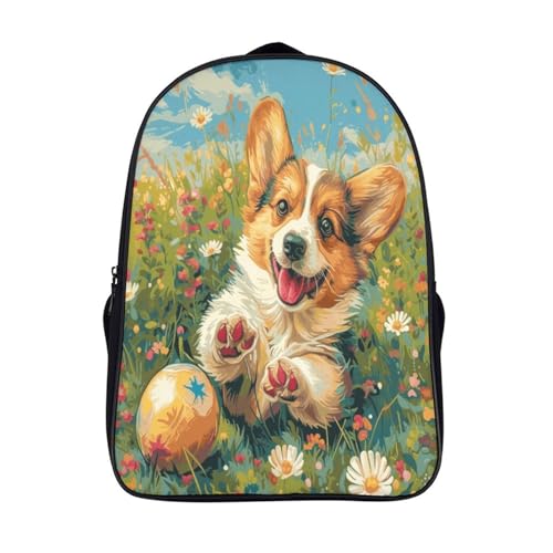 Cartable scolaire Corgi imprimé 3D pour garçon parfait pour l'école et les sorties