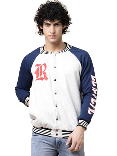 Image of Rigo Varsity Jacket for Men | Streetwear Varsity Jacket | Puff Print Varsity Jacket | Oversized Varsity Jacket for Men