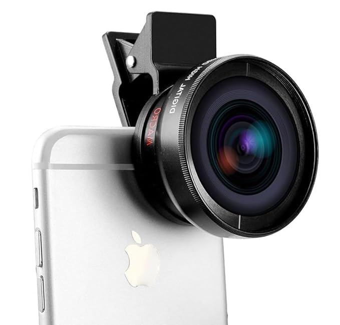 TYROCX Mobile Camera Lens, 0.45X Super Wide Angle Lens, 15X Macro Lens, Clip-On 2 in 1 Professional Kit for TIK Tok, Vlog, YouTube, Reels Compatible with All Smartphones-(Black)-image-15