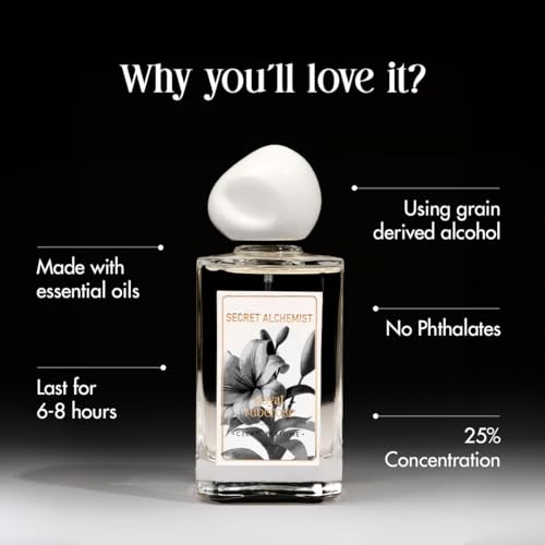 Image of Secret Alchemist Royal Tuberose Parfum 100ml | Clean, Long-Lasting 25% Concentration Floral Perfume for Women | Indian Tuberose, Rose & Australian Sandalwood | Luxury Gift for Women, Day & Night Wear, 1000 Spritz