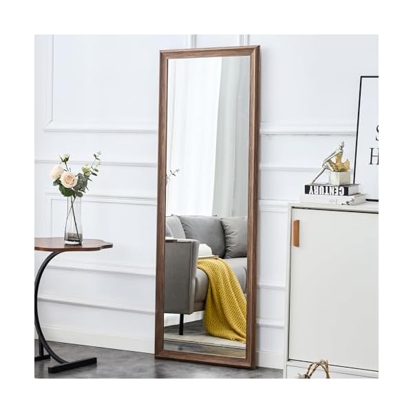 Art door mirror wood frame full length mirror full body mirror floor mount for bedroom living room decor country family wood  urban country home decor