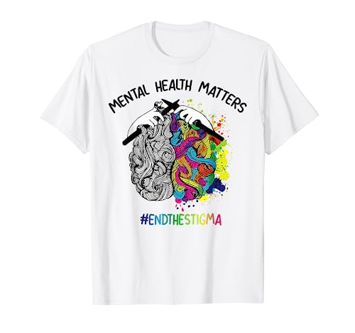 Colcha de ganchillo Brain Knitting Mental Health Matters Awareness Camiseta