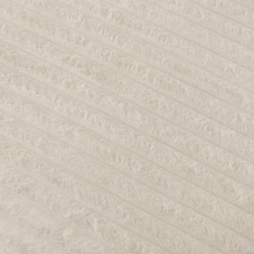 Image of 65 inch Soft Corduroy Chaise Lounge Chair Indoor, Lounge Chaise with Spring Cushion, Sleeper Sofa with No Assembly for Living Room and Apartment, White