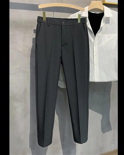 Men's Spring Summer Casual Suit Pants - Slim Fit Work Elastic Waist Jogging Business Trousers Plus Size3