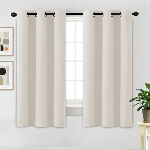 Rideau thermique isolant beige 170x120 cm à oeillets - 2