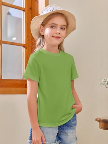 Image of Girls Short Sleeve T Shirts Kids Summer Tops Crewneck Tees 5-14 Years