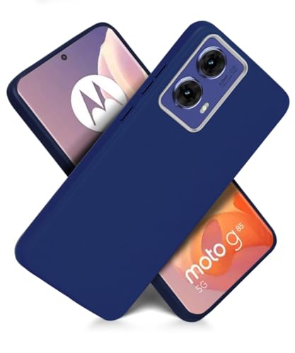 Image of WOW IMAGINE Back Cover for Motorola Moto G85 5G | Ultra Slim Flexible Non-Slip Grip | Inner Fabric | Metal Camera Ring & Lightweight Soft Silicone Mobile Case - Blue