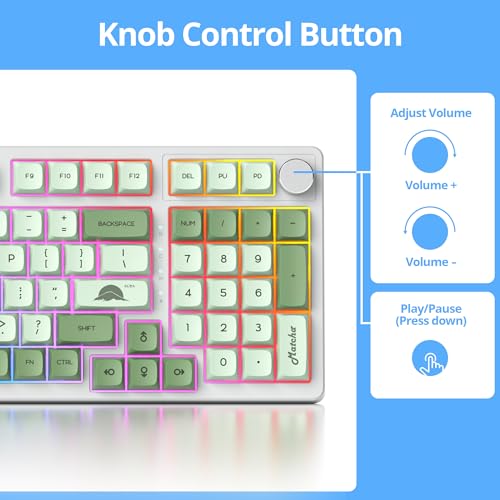 Image of 96% Wired Gaming Keyboard with Numpad for PC | Hot Swappable|Gasket Mount|RGB Knob NKRO|Quiet Creamy Typing