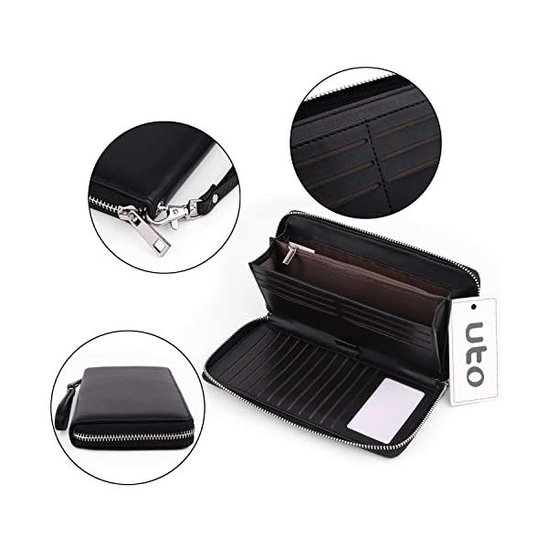 UTO Women Wallet RFID Large Leather Zip Around Card Holder Checkbook Passport Organizer Ladies Travel Clutch with Wristlet CA - Image 6