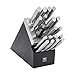 HENCKELS Modernist 20-Piece Self-Sharpening Knife Set with Block, Chef's, Paring, Utility, Bread, Steak Knives, Black, Stainless Steel