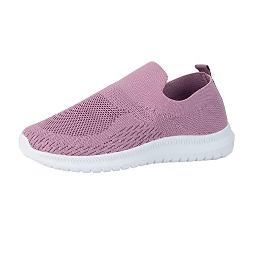 Generico Zapatillas Pronador Mujer Zapatillas Bota Mujer Scarpe Sportive Casual comode a Fondo Piatto in Maglia Traspirante da Donna Zapatillas Verano Mujer Calzado Minimalista (Purple, 40)