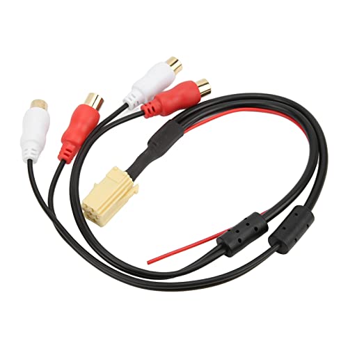 banapo Adaptador de Salida de Línea para Automóvil, Calidad de Sonido sin Pérdidas Cable de Entrada de Audio Duradero Ligero para Electrónica Automotriz Reemplazo para Reproductor de CD VDo