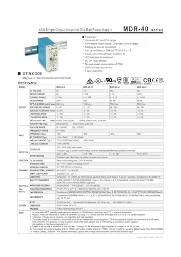 Alimentation 40W unique MDR-40-24 stable et compacte - 3